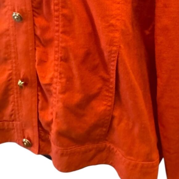 St John Sport Orange Linen Blend Blouse  SJ Buttons Amazing Detail - Picture 8 of 11